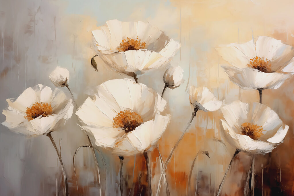 Painting of white flowers