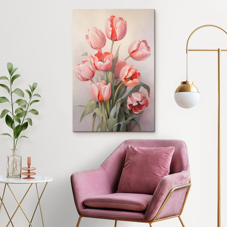 Maľovanie ružových tulipánov