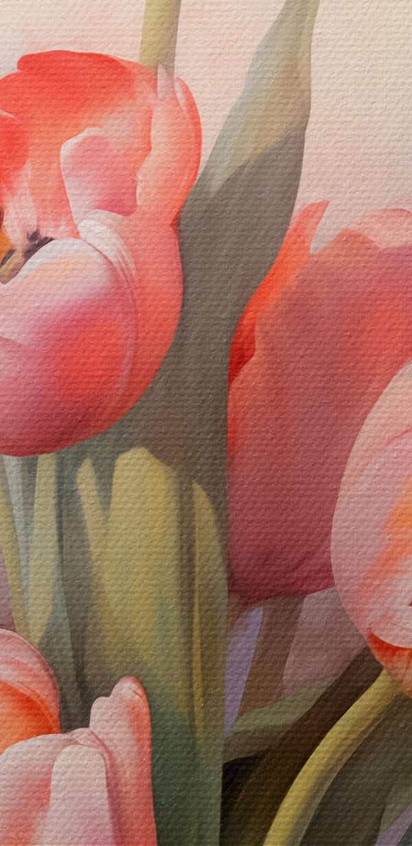 Maľovanie ružových tulipánov Maľovanie ružových tulipánov