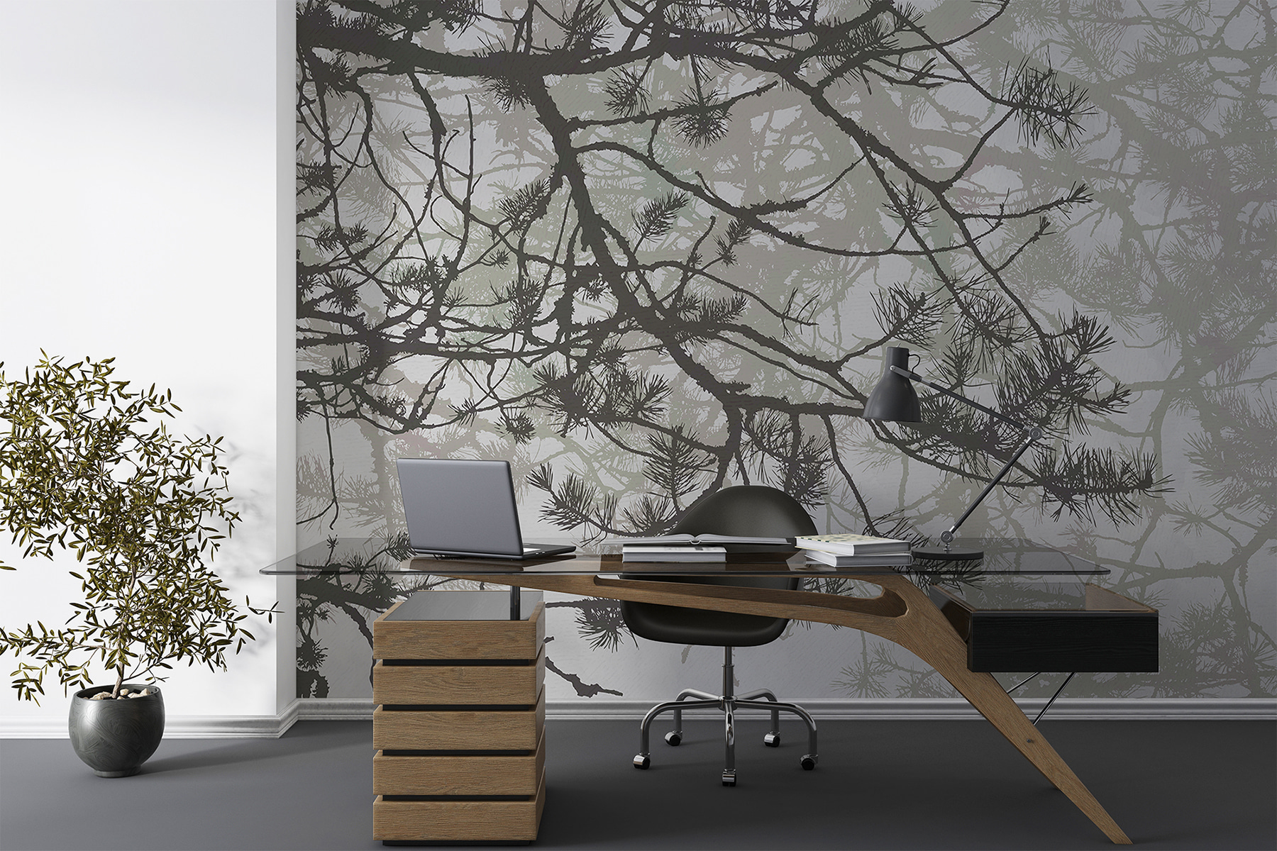 Tree branches with needles Tree branches with needles