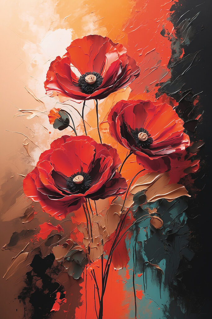 Painting of red flowers