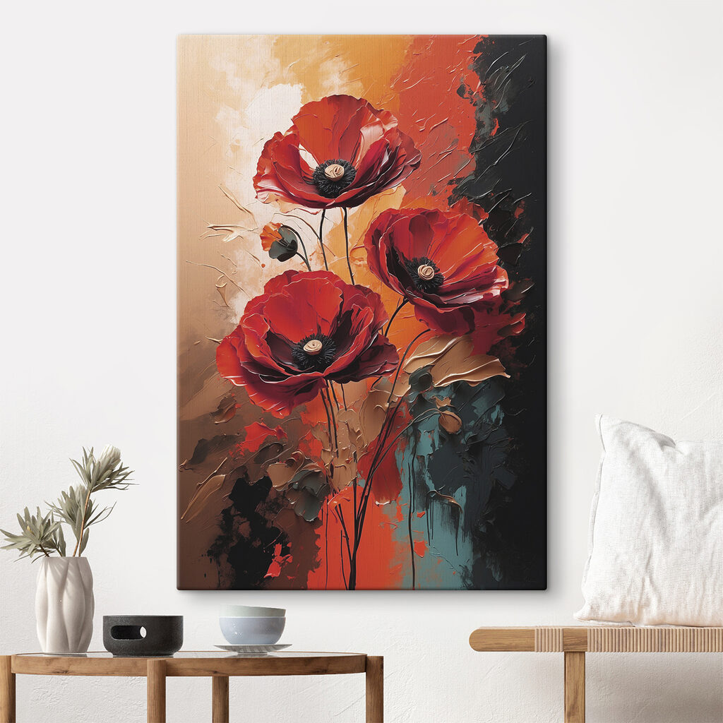Painting of red flowers