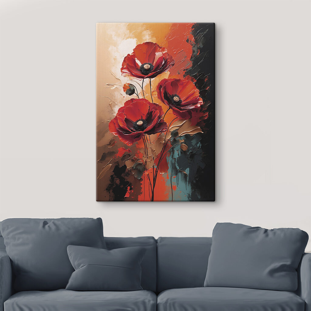 Painting of red flowers