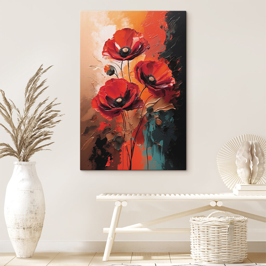 Painting of red flowers