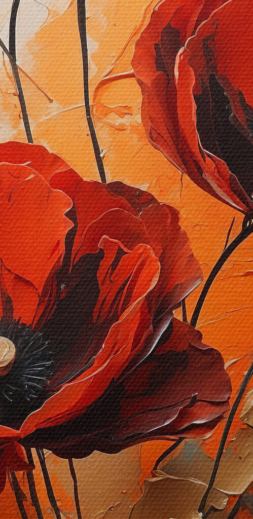 Painting of red flowers