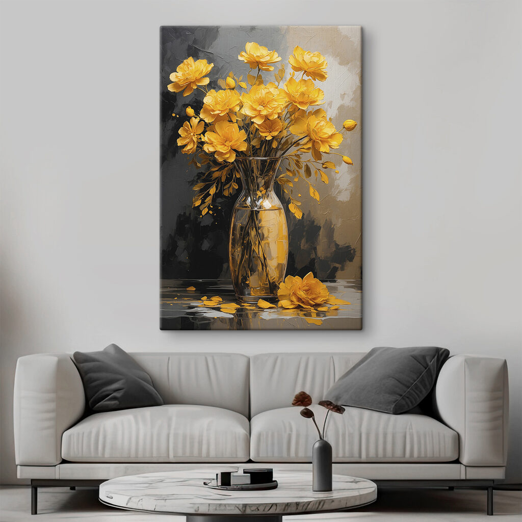 Vase with yellow flowers