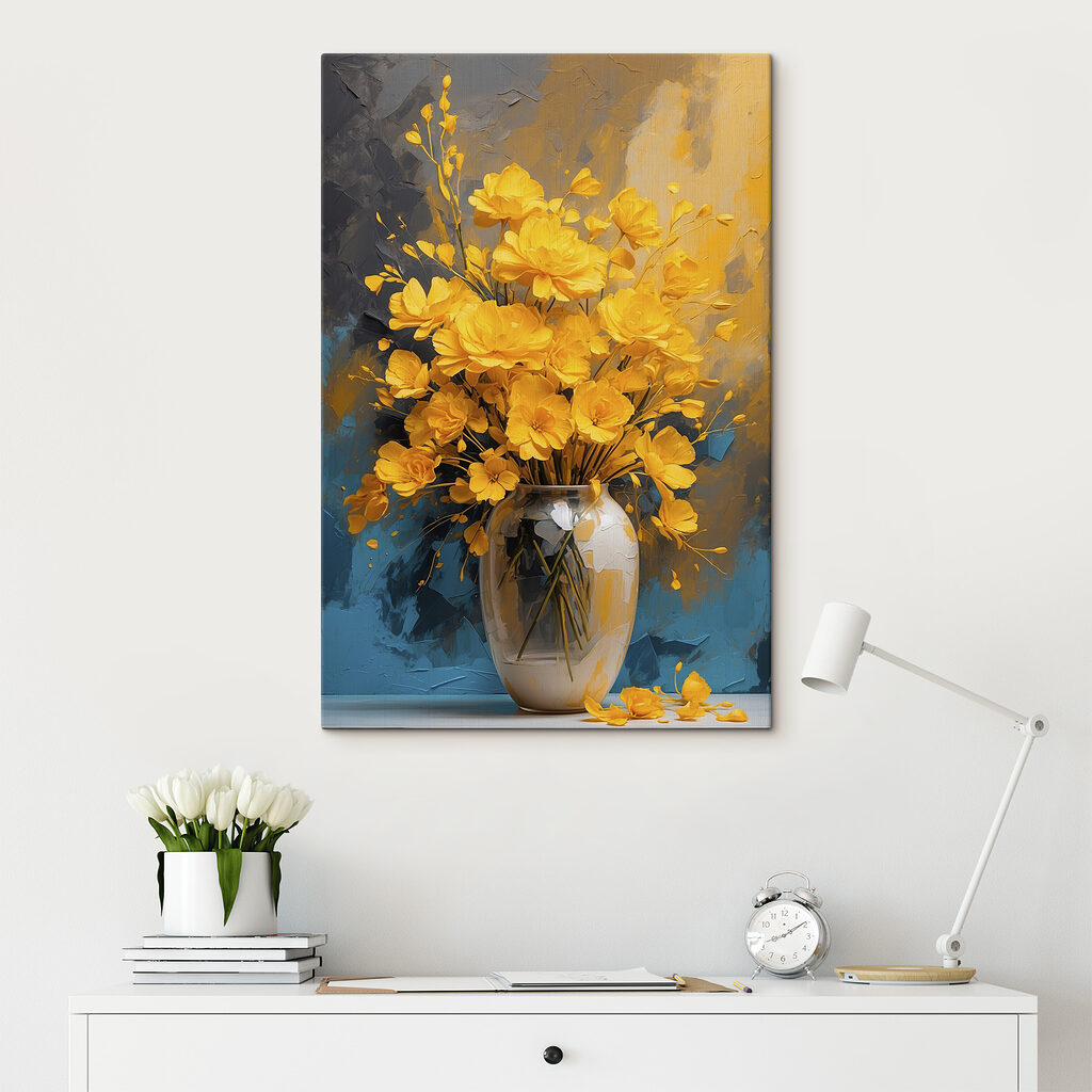 Vase with yellow flowers