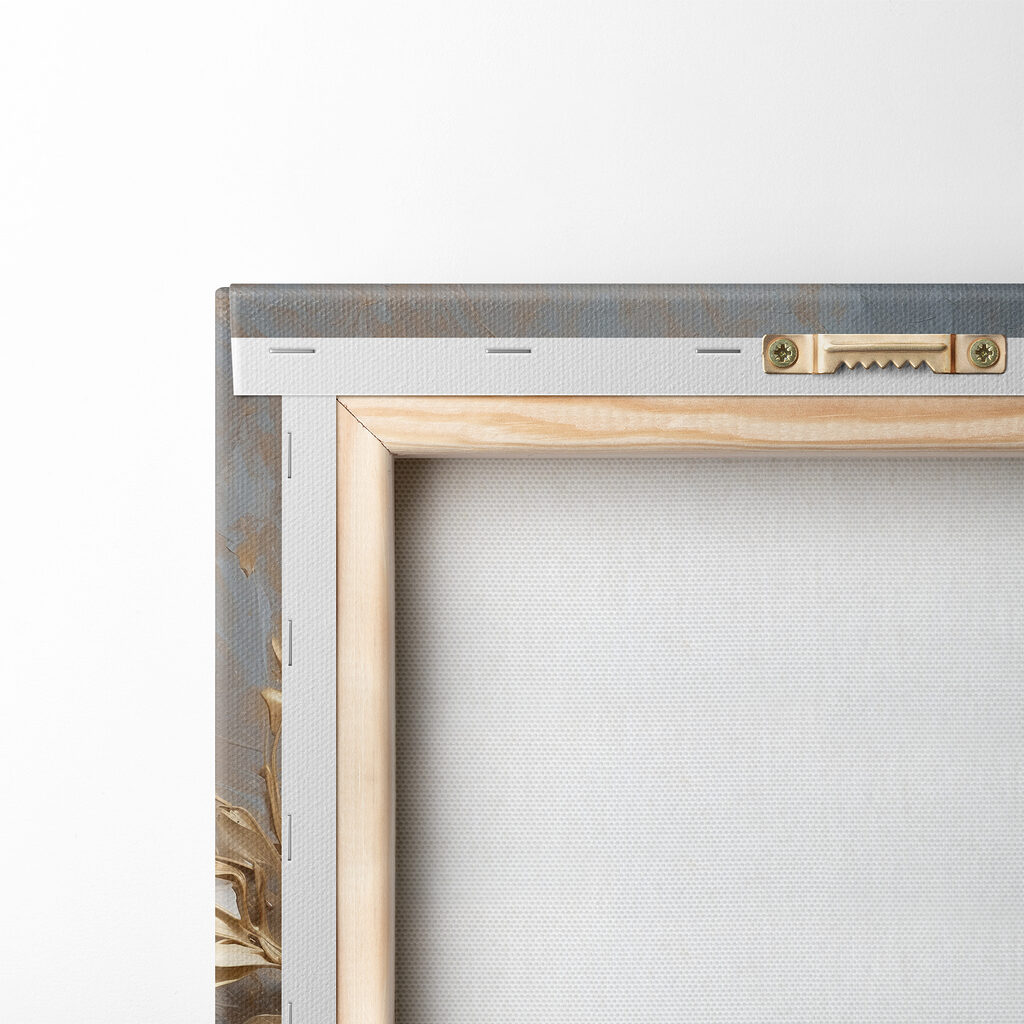 White flower with metallic leaves White flower with metallic leaves