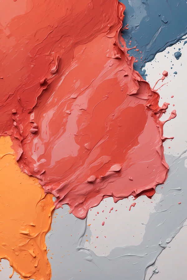Colorful swirls of paint blend together