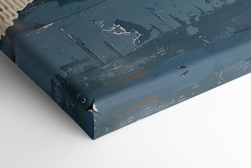 Painting of different shades of blue and white