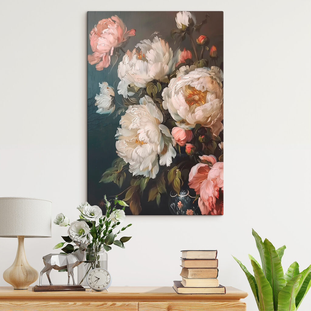 Painting of white and pink flowers Painting of white and pink flowers