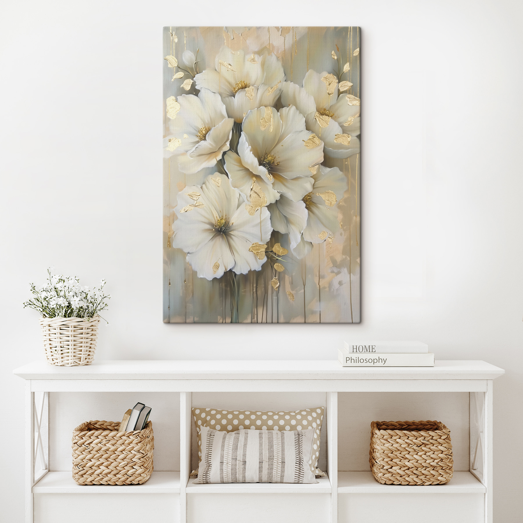 Elegant petals with metallic accents Elegant petals with metallic accents