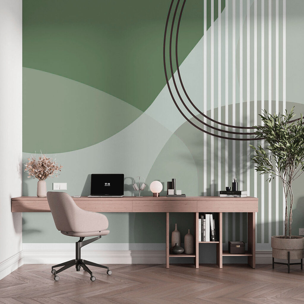 Green and white background with lines and circles Green and white background with lines and circles