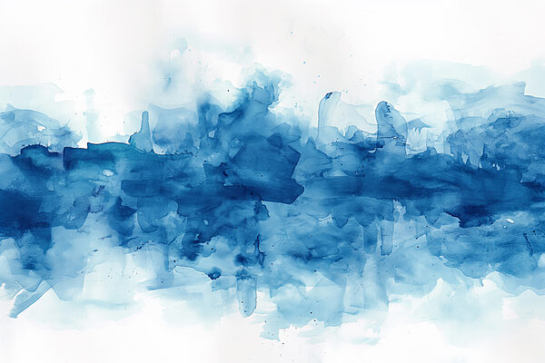Blue and white watercolor