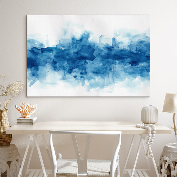 Modrý a biely akvarel Obraz Modrý a biely akvarel