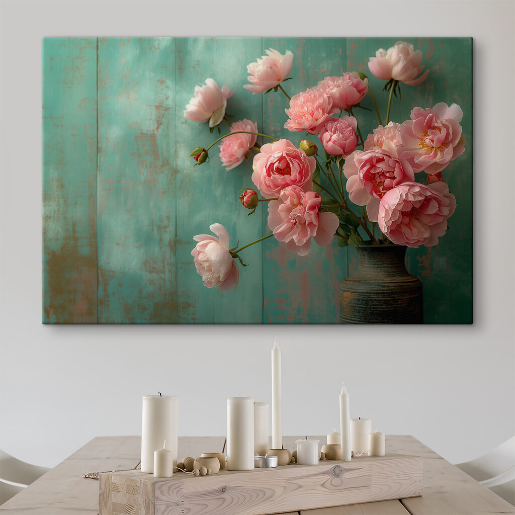 Vase of pink flowers