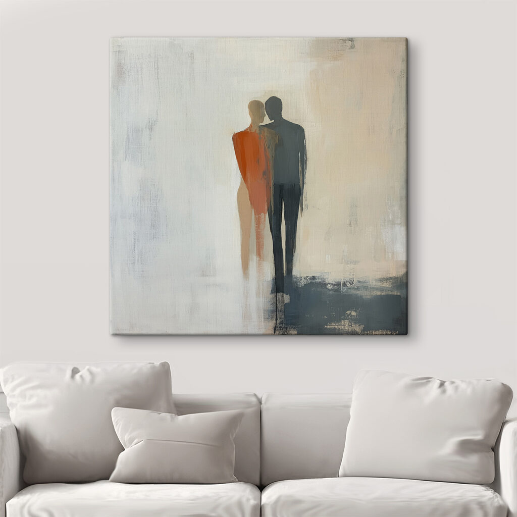 Painting of a couple of people