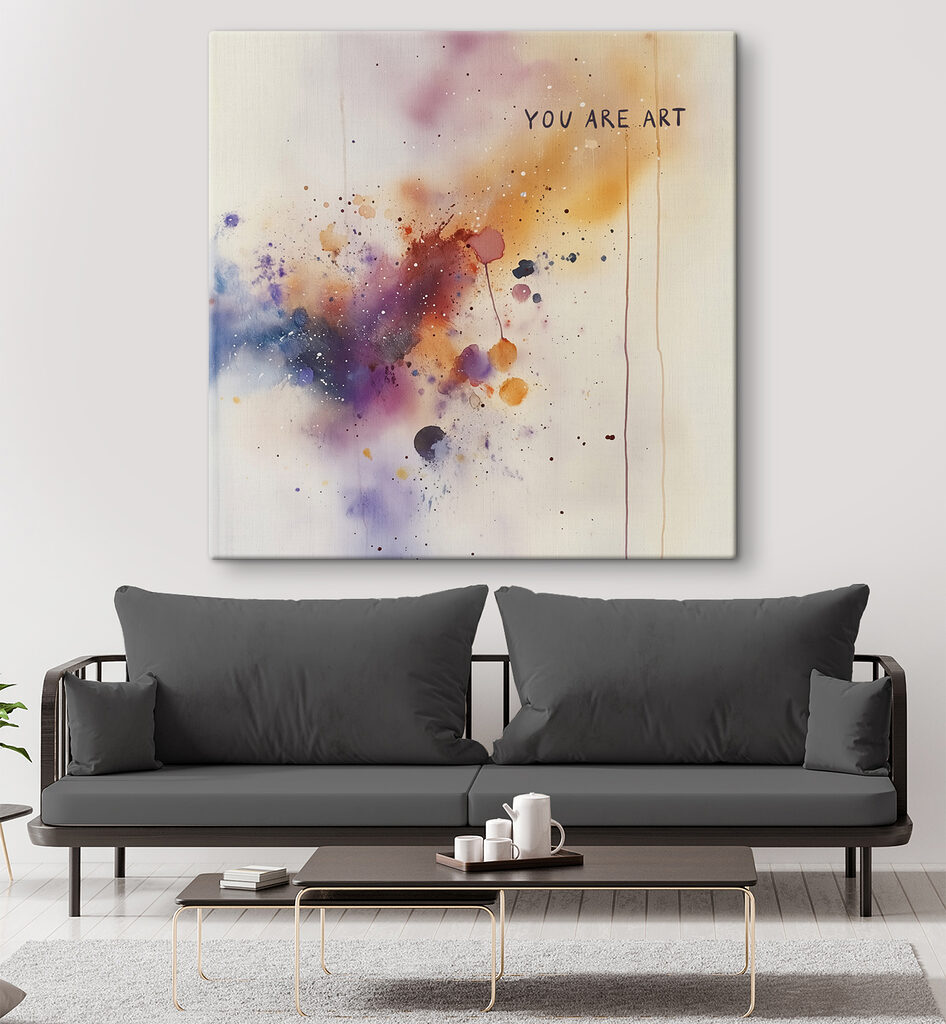 Close up of a painting