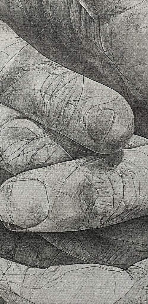 Drawing of two hands Drawing of two hands