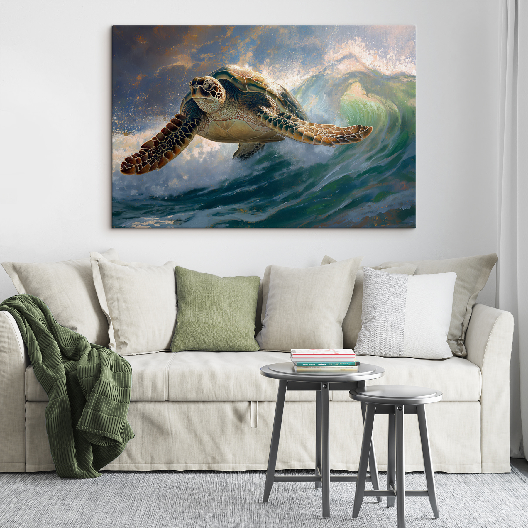 Sea turtle swimming in the ocean