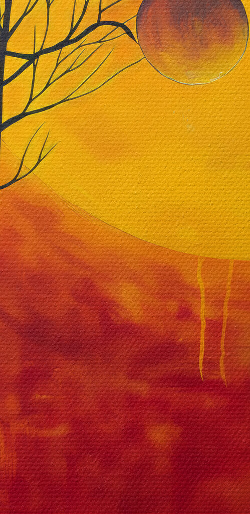 Tree and moon in the background Tree and moon in the background