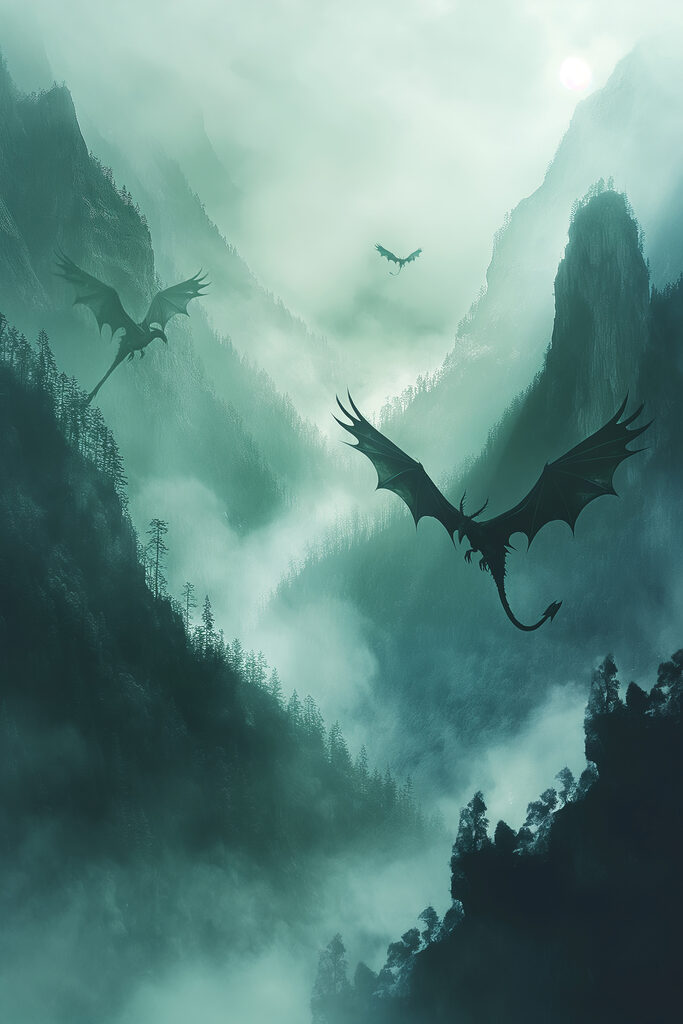 s40011p 683x1024 - Skupina drakov lietajúcich na oblohe - tegory