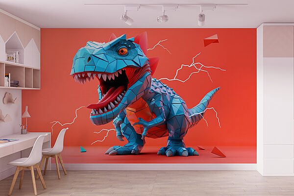 Modrý dinosaurus s vychádzajúcim bleskom Modrý dinosaurus s vychádzajúcim bleskom