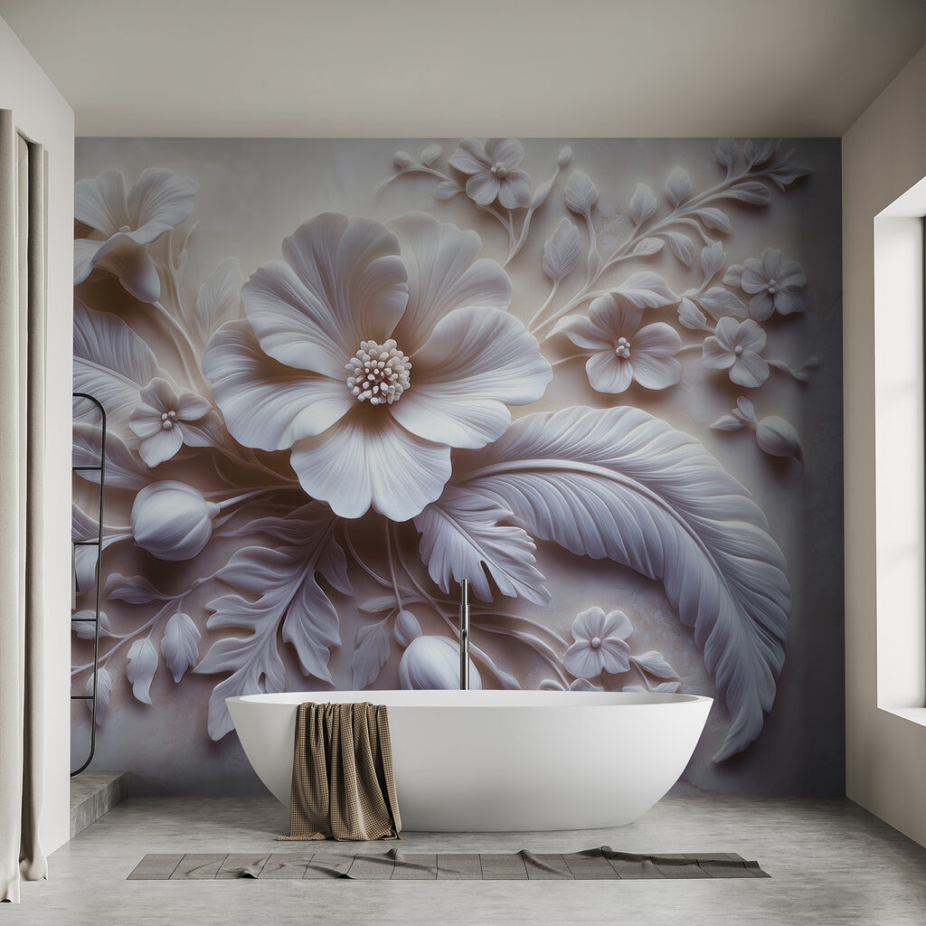 White flower and leaves