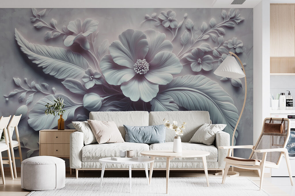 White flower and leaves White flower and leaves