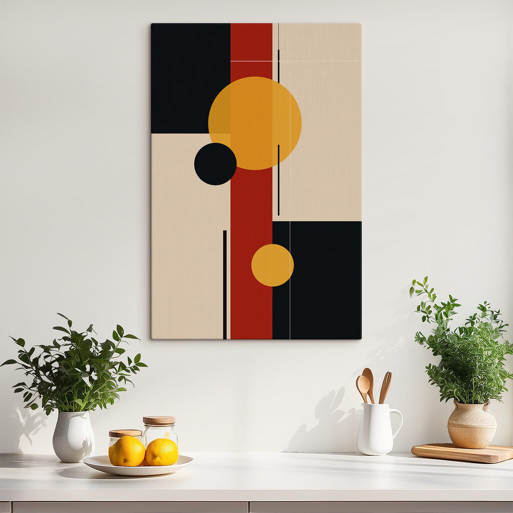 Colorful art piece with circles and lines Colorful art piece with circles and lines