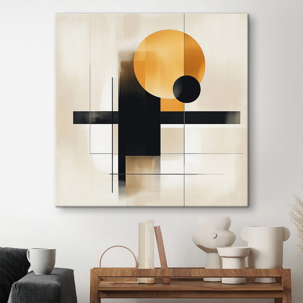 Black and orange geometric shapes