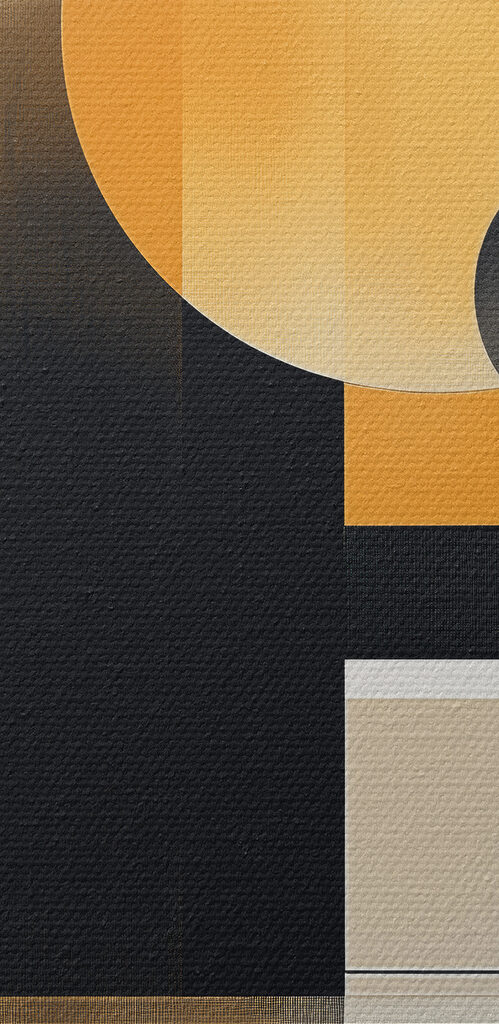 Black and orange geometric shapes