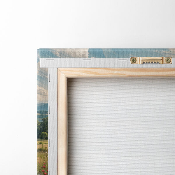 Field of flowers with mountains in the background