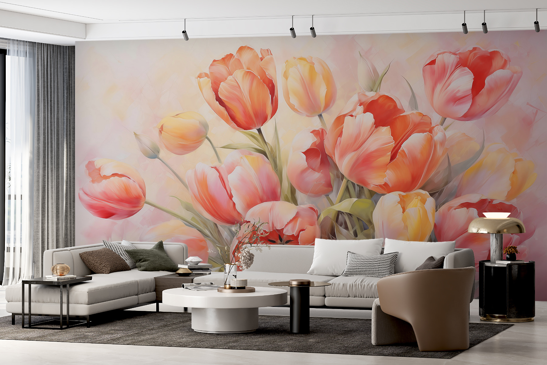 Painting of flowers on a white background Painting of flowers on a white background