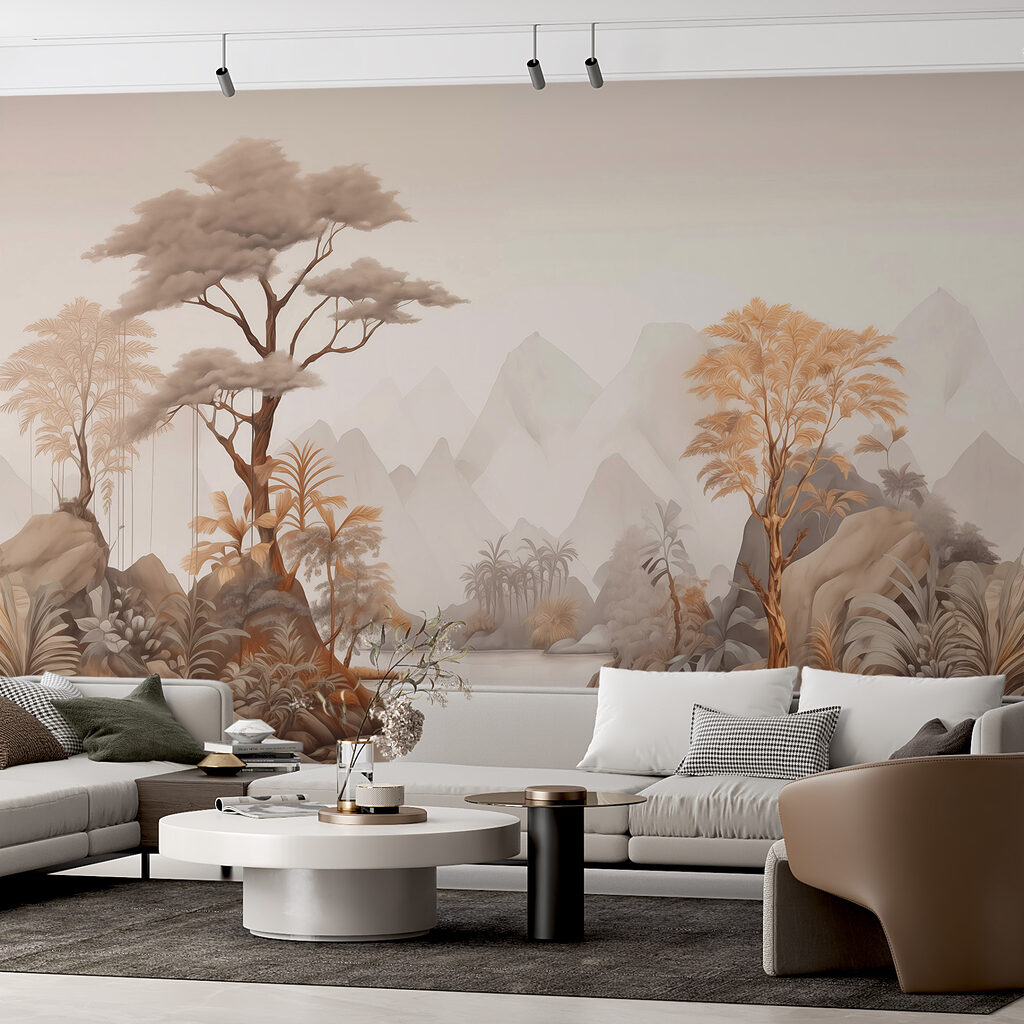 River with trees and mountains