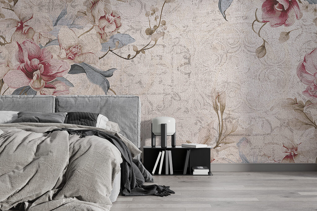 Close up of a floral pattern