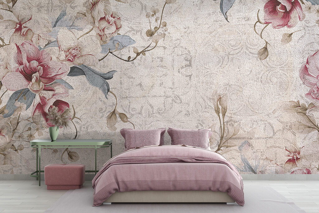 Close up of a floral pattern