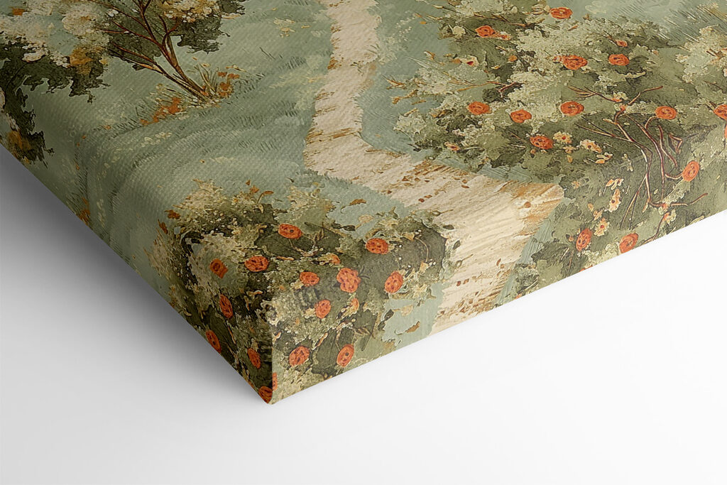 Painting of a house on a hill