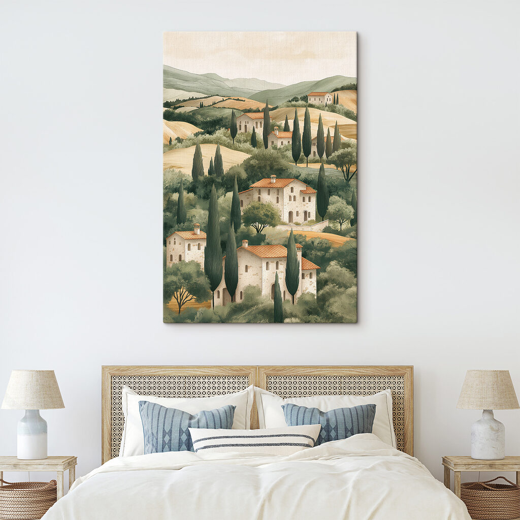 Landscape with houses and trees Landscape with houses and trees