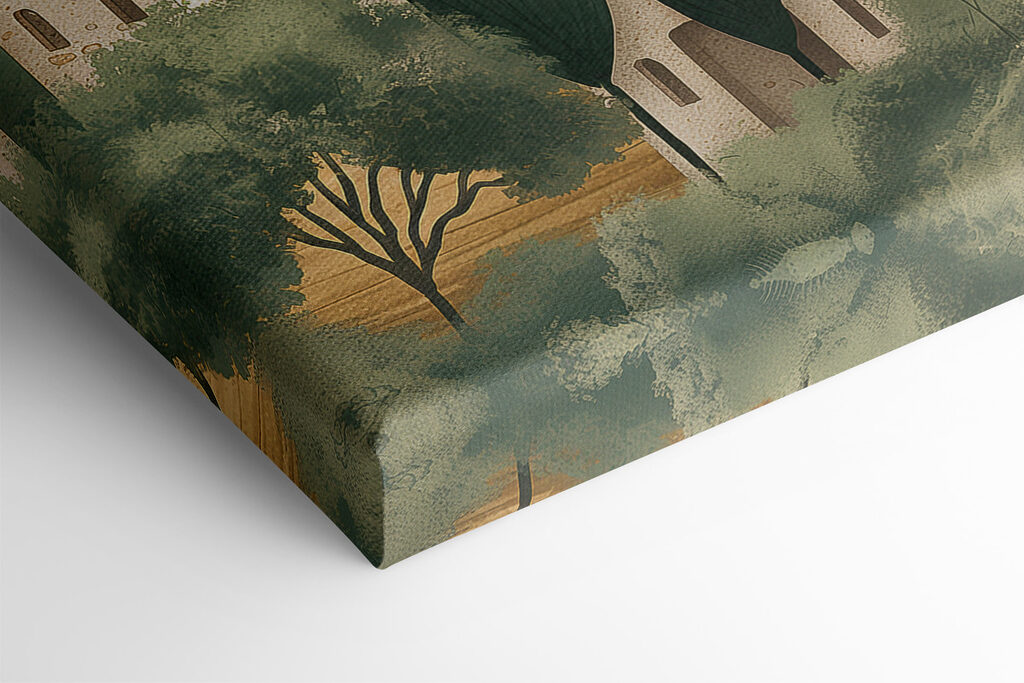 Landscape with houses and trees Landscape with houses and trees