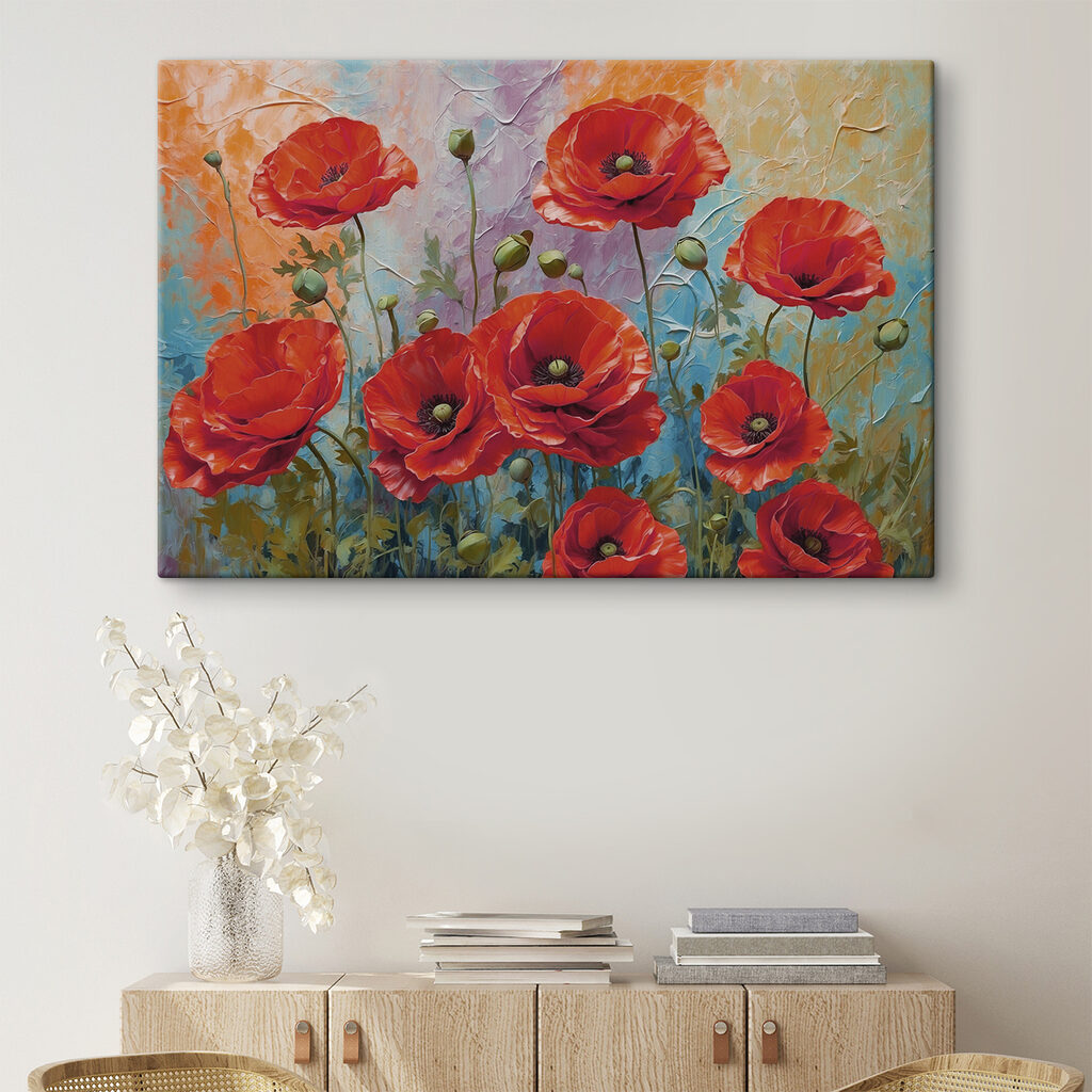Painting of red flowers