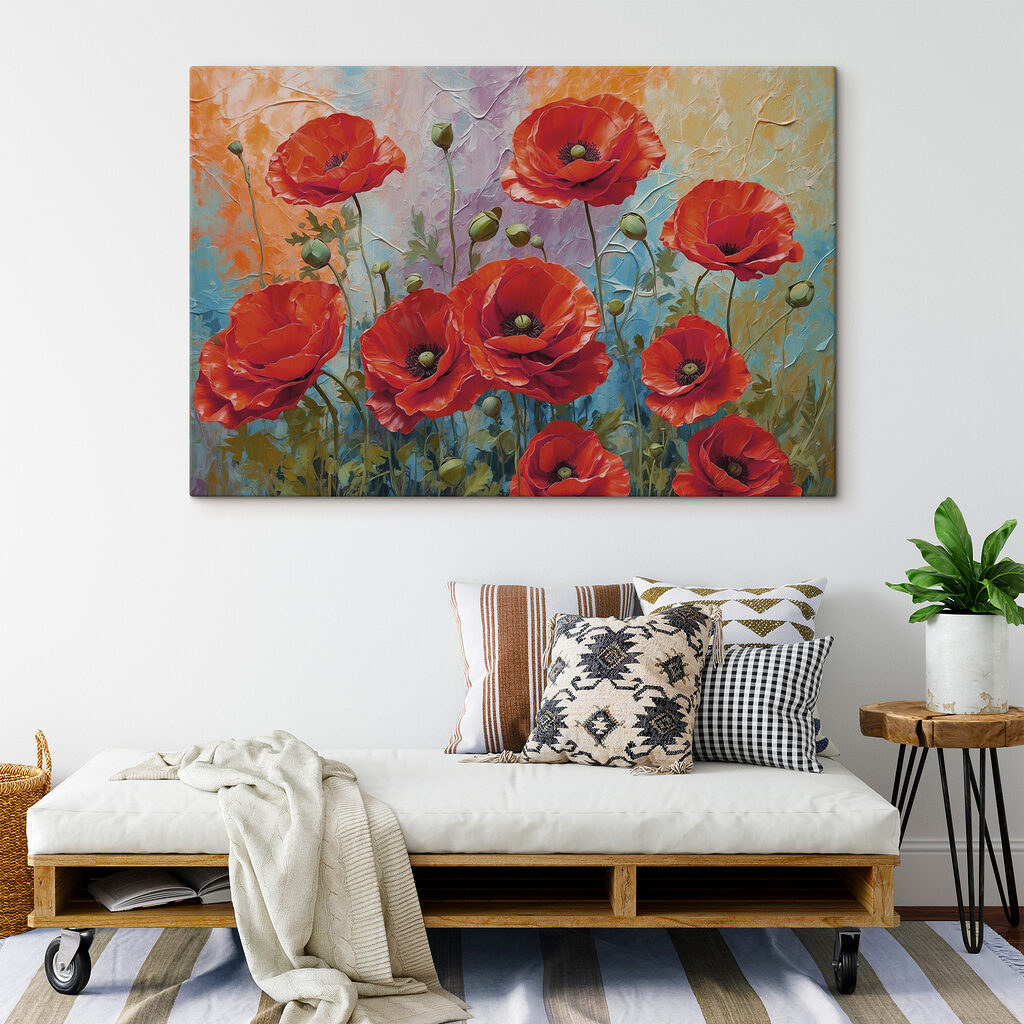 Painting of red flowers