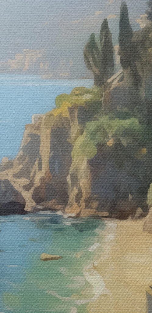 Building on a cliff by the water Building on a cliff by the water