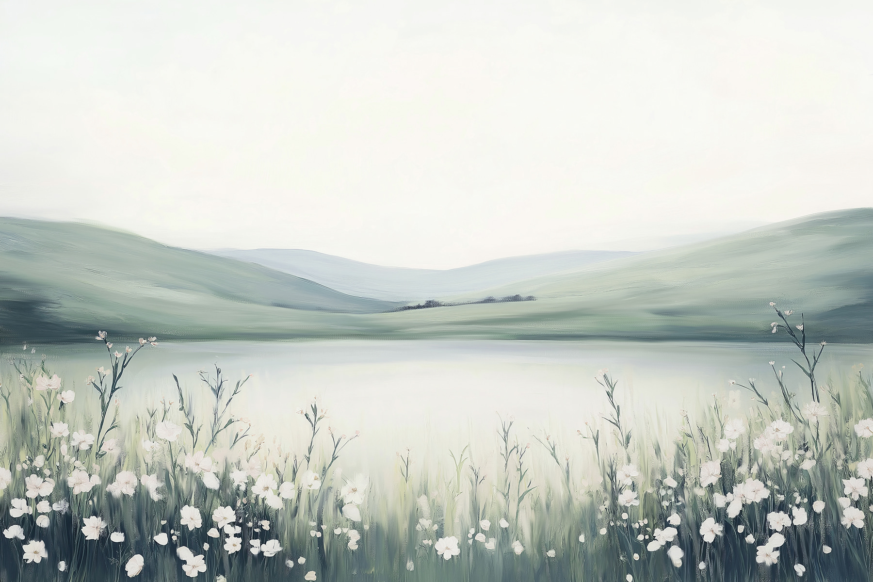 Painting of a field of flowers