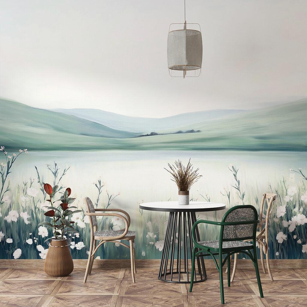 Painting of a field of flowers