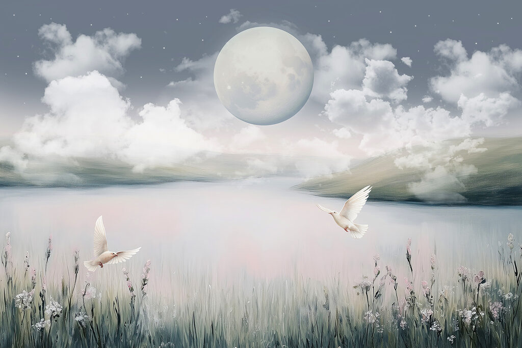 Birds flying over a lake Birds flying over a lake