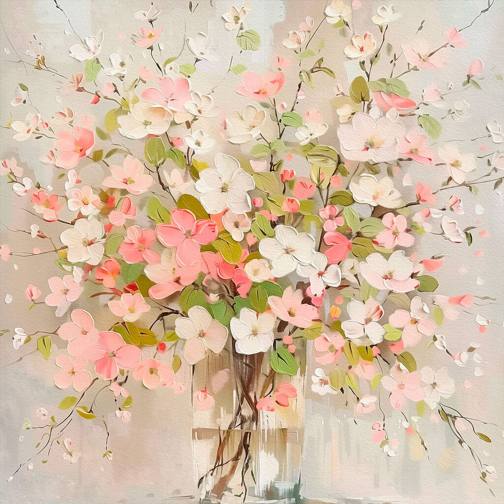 Painting of flowers in a vase