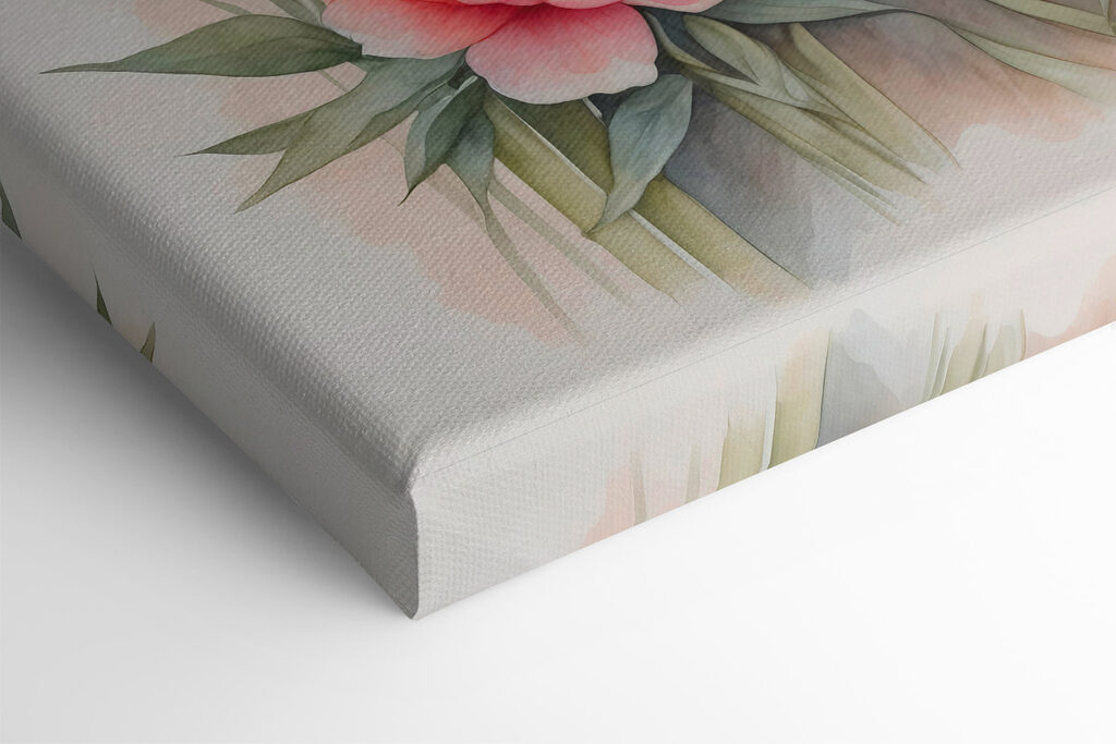 Panda bear with flowers and bamboo