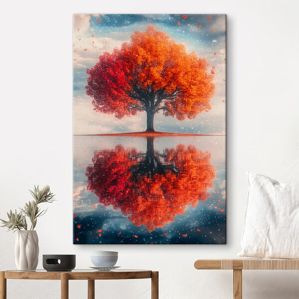 Strom s oranžovými listami Strom s oranžovými listami