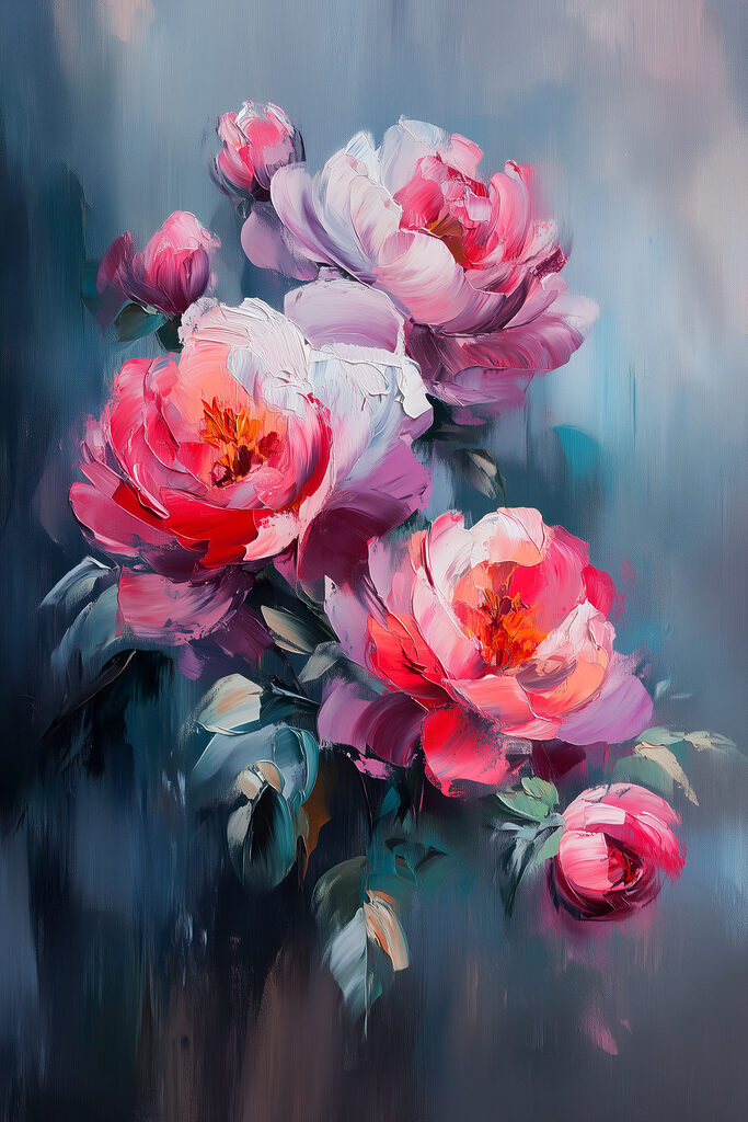 Painting of pink flowers